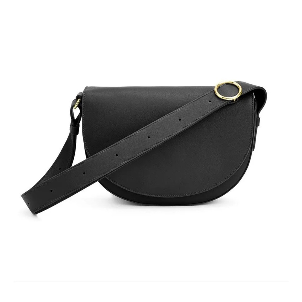 Cuyana Half-Moon Shoulder Bag Black Leather